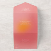 Moderne Retro-glänzende, rosa Orangefarbene UAWG W All In One Einladung (Außenbereich)