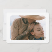 Moderne Retro-Gradient Mint Orange Foto Hochzeit Einladung (Rückseite)