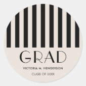 Moderne Retro-Graduierungsparty Runder Aufkleber (Vorderseite)