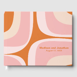 Moderne Retro-Groove Rosa und Orange Mitte des Jah Gästebuch