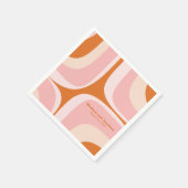 Moderne Retro-Groove Rosa und Orange Mitte des Jah Serviette (Ecke)