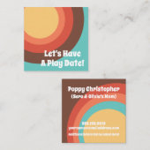 Moderne Retro Groovy Bright Lasst uns ein Spieldat Telefonnummerkarte (Vorne/Hinten)