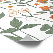 Moderne Retro Groovy Floral Baby Dusche Poster (Ecke)