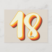 Moderne Retro Groovy Gray Achtzehn 18. Geburtstag Postkarte (Vorderseite)
