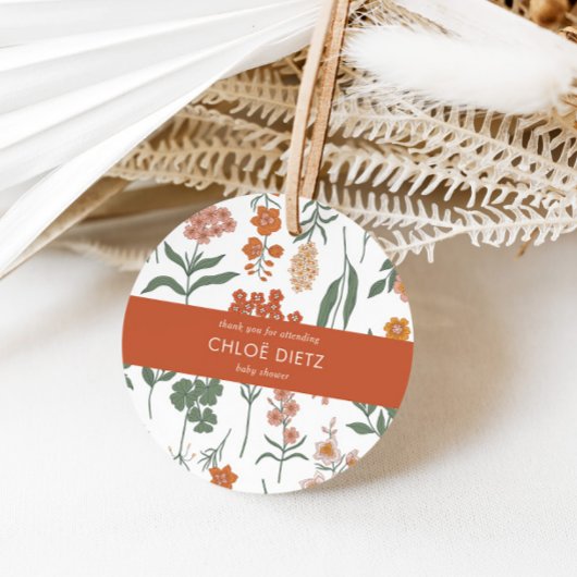 Moderne Retro Groovy Kinderdusche Danke Geschenkanhänger