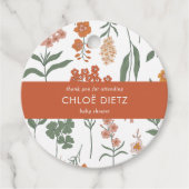 Moderne Retro Groovy Kinderdusche Danke Geschenkanhänger (Vorderseite)