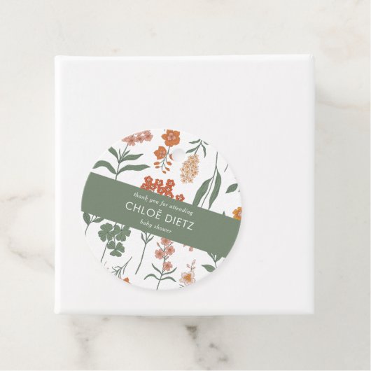 Moderne Retro Groovy Kinderdusche Danke Geschenkanhänger (Beispiel)