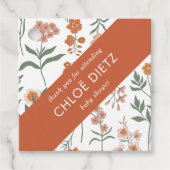 Moderne Retro Groovy Kinderdusche Danke Geschenkanhänger (Vorderseite)