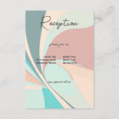 Moderne Retro Groovy Peach Aquamarin & Aqua Empfan Begleitkarte (Vorderseite)