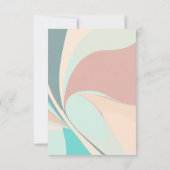 Moderne Retro Groovy Peach Aquamarin & Aqua Weddin Save The Date (Rückseite)