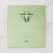 moderne Retro-Hand gezeichnet Hochzeit Platzkarte (Außenseite Aufgefaltet)