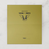 moderne Retro-Hand gezeichnet Hochzeit Platzkarte (Außenseite Aufgefaltet)