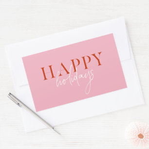 Moderne Retro-Helle, farbenfrohe Rosa-Script-Feier Rechteckiger Aufkleber