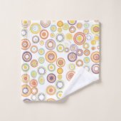 Moderne Retro-Herbstzirkel Mitte des Jahrhunderts Badhandtuch Set (Waschlappen)