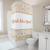 Moderne Retro-Herbstzirkel Mitte des Jahrhunderts Duschvorhang (Beispiel)