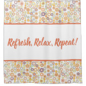 Moderne Retro-Herbstzirkel Mitte des Jahrhunderts Duschvorhang (Vorderseite)