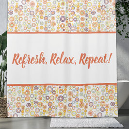 Moderne Retro-Herbstzirkel Mitte des Jahrhunderts Duschvorhang