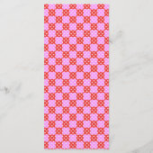 Moderne Retro-Hochzeit in Rot und Rosa Menükarte (Rückseite)