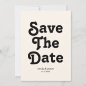 Moderne Retro-Hochzeit rettet das Datum Save The Date (Vorderseite)