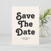 Moderne Retro-Hochzeit rettet das Datum Save The Date (Stehend Vorderseite)