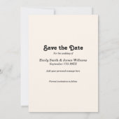 Moderne Retro-Hochzeit rettet das Datum Save The Date (Rückseite)