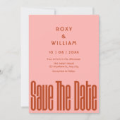 Moderne Retro-Hochzeit Save The Date (Vorderseite)