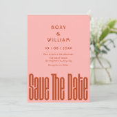 Moderne Retro-Hochzeit Save The Date (Stehend Vorderseite)