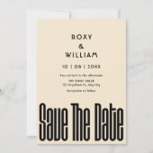 Moderne Retro-Hochzeit Save The Date (Vorderseite)