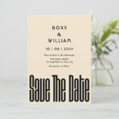 Moderne Retro-Hochzeit Save The Date (Stehend Vorderseite)