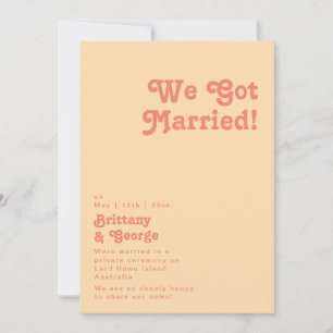 Moderne Retro   Hochzeitsankündigung Orange Cream Einladung