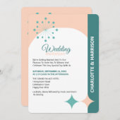 Moderne Retro Hochzeitseinladung Mitte des Jahrhun Einladung (Vorne/Hinten)