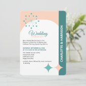 Moderne Retro Hochzeitseinladung Mitte des Jahrhun Einladung (Stehend Vorderseite)