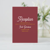 Moderne Retro-Hochzeitsempfehlung Begleitkarte (Stehend Vorderseite)