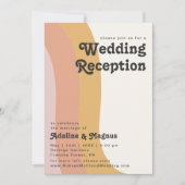 Moderne Retro-Hochzeitsempfehlung der 70er Jahre Einladung (Vorderseite)