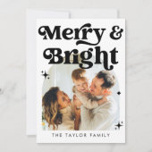 Moderne Retro Holiday Card Weihnachtsfamilie Foto Einladung (Vorderseite)