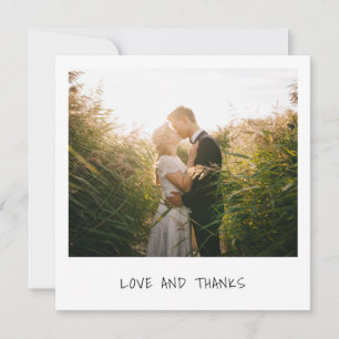 Moderne Retro-Instantfoto-Hochzeit Dankeskarte
