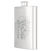 Moderne Retro-Junggesellenparty Letzte Runde Golf Flachmann (Links)