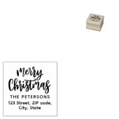 Moderne Retro-Kalligrafie Frohe Weihnachten Gummistempel (Stempel)