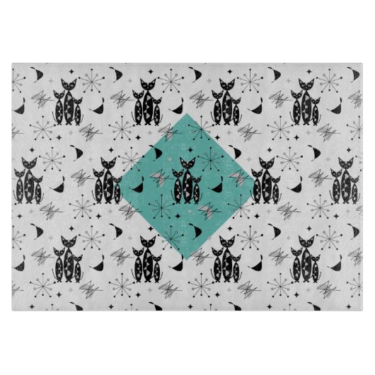 Moderne Retro-Katzen aus dem Mittelalter Niedliche Schneidebrett (Vorderseite)