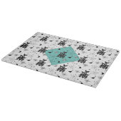 Moderne Retro-Katzen aus dem Mittelalter Niedliche Schneidebrett (Ecke)