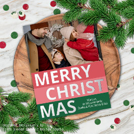 Moderne Retro-Klasse fett Streifen Blöcke Silber Folien Feiertagspostkarte