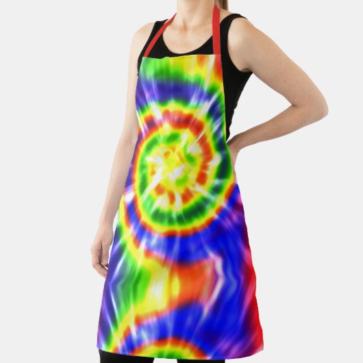 Moderne Retro-Krawatte getönt in Rot-Grün-Gelb Schürze (InSitu)