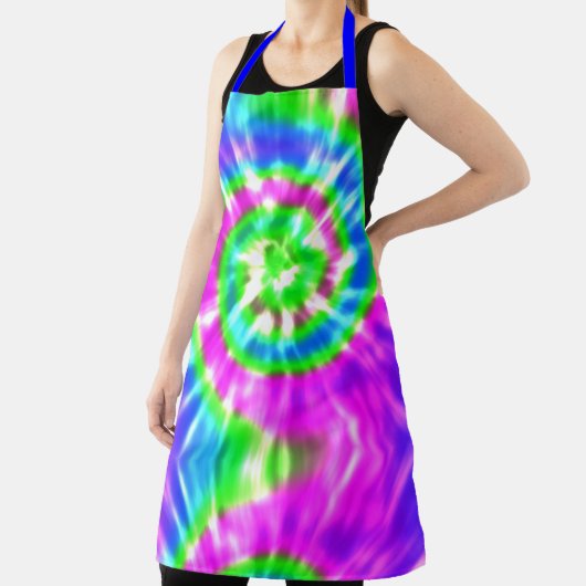 Moderne Retro-Krawatte in Rosa Türkis Blau Schürze (InSitu)