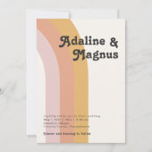 Moderne Retro-Lässige Hochzeit der 70er Jahre Einladung (Vorderseite)