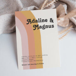 Moderne Retro-Lässige Hochzeit der 70er Jahre Einladung