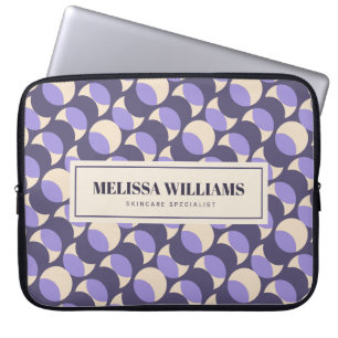 Moderne Retro-Lavendel-Geometrie-Laptop-Hülle Laptopschutzhülle