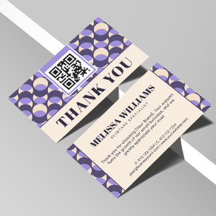 Moderne Retro-Lavendel-Geometrische Dankeskarte Begleitkarte