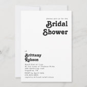 Moderne Retro Lettering Bridal Dusche Einladung (Vorderseite)