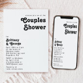 Moderne Retro Lettering Couples Dusche Einladung