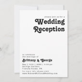 Moderne Retro Lettering Hochzeitsempfang Einladung (Vorderseite)